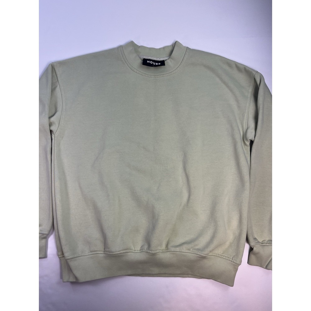 Hours Crewneck Sweatshirt Men's Size Large Light Green Pullover Warm Comfy